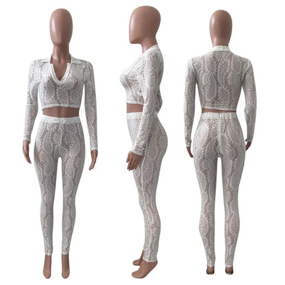 Dataliana- Ensemble deux pièces en dentelle transparente