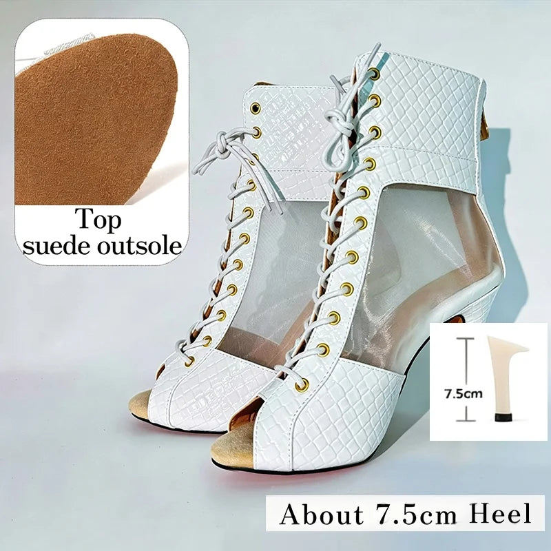 Blanca blanc - Bottes de danse blanches en maille
