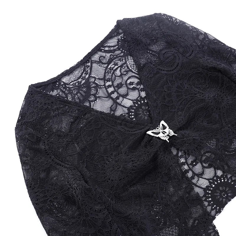 Dranea - Vêtement noir dentelle