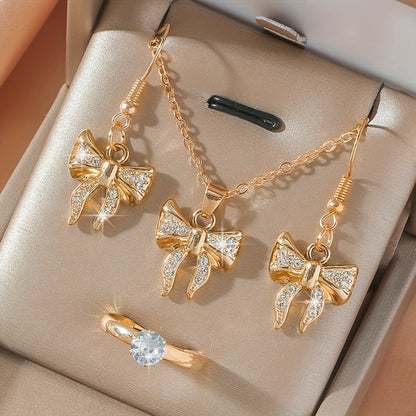 Noéline Strass – collier et boucles d’oreilles à nœud papillon