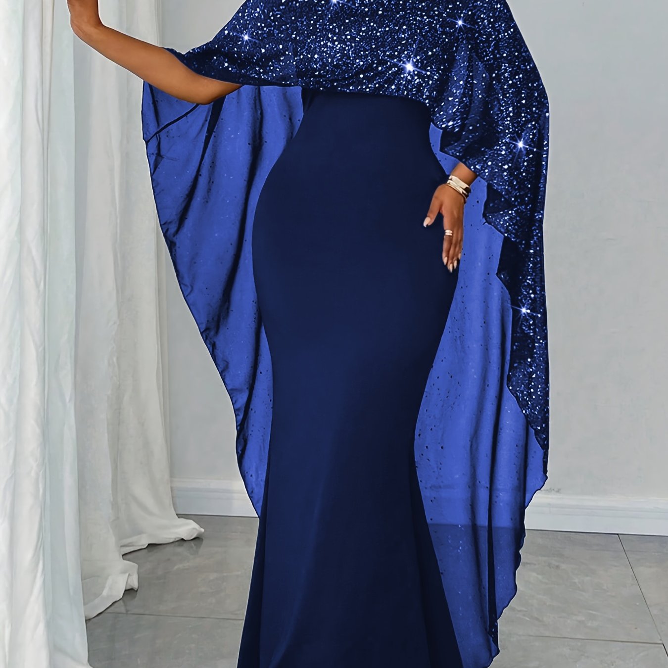 ECLYSSA – Robe gala bleu nuit XXL