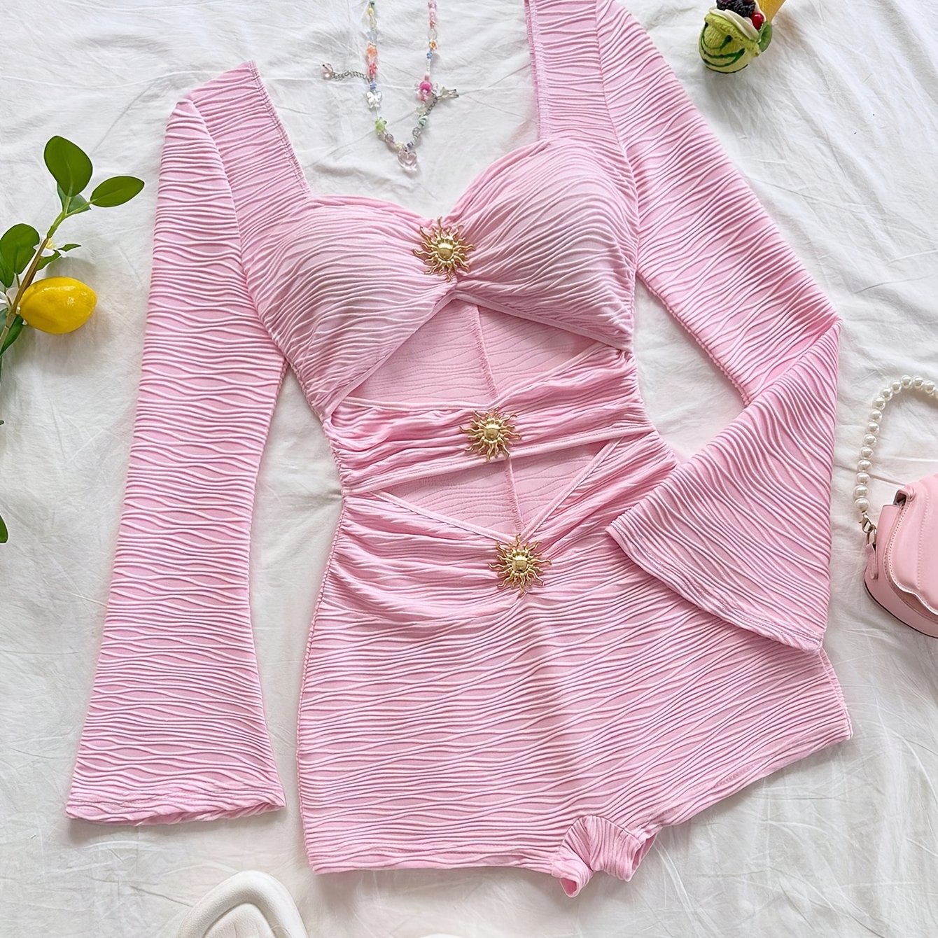 Pinkia- Ensemble short rose S au XL