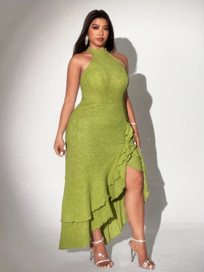 Asymétria– Robe sans manches, dos nu -Grande Taille