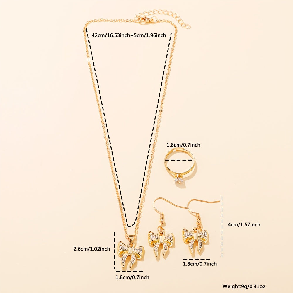 Noéline Strass – collier et boucles d’oreilles à nœud papillon
