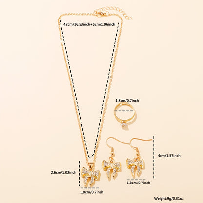 Noéline Strass – collier et boucles d’oreilles à nœud papillon