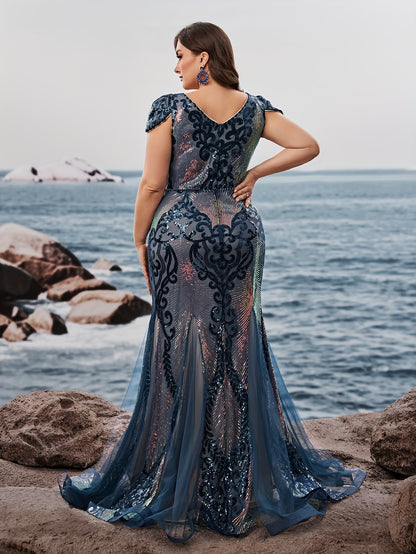 Galaxia Émeraude – robe sirène sequins Grande taille