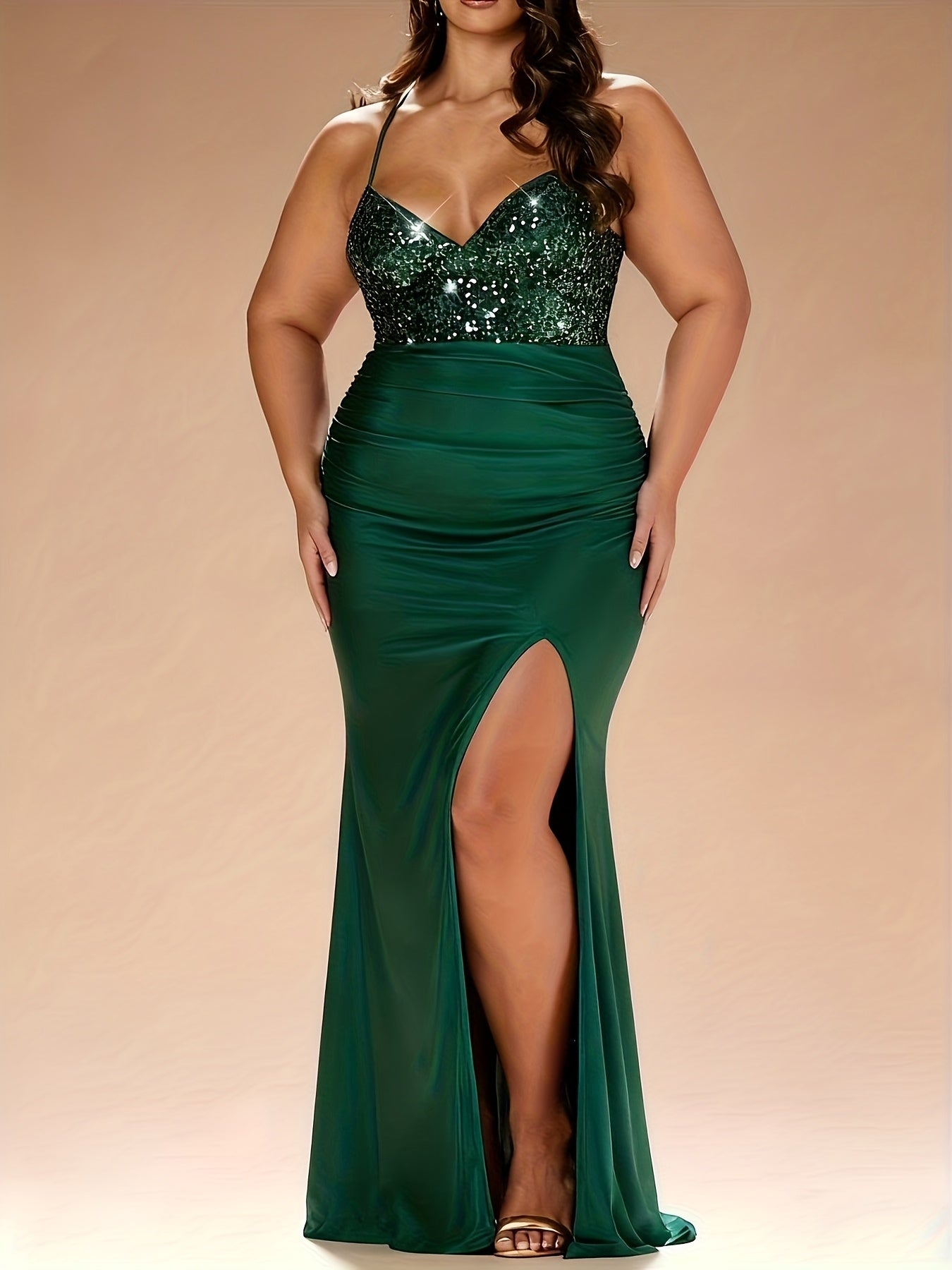 Sirène Émeraude – Bustier vert, coupe sirène- Grande Taille