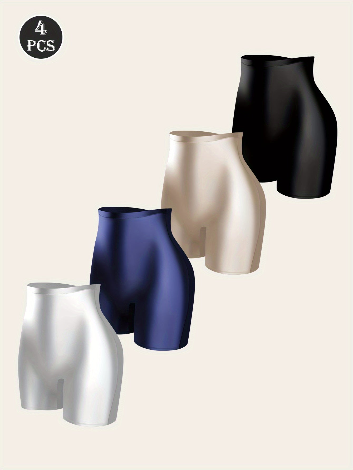 Shita - lot de 4 boxers unis confortables et respirants