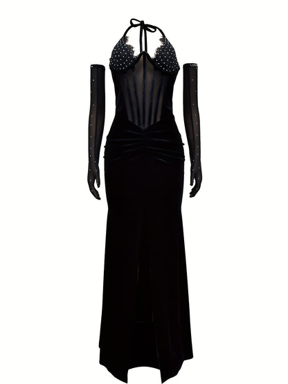 Éclat Strassé – Dos nu scintillant, coupe moulante