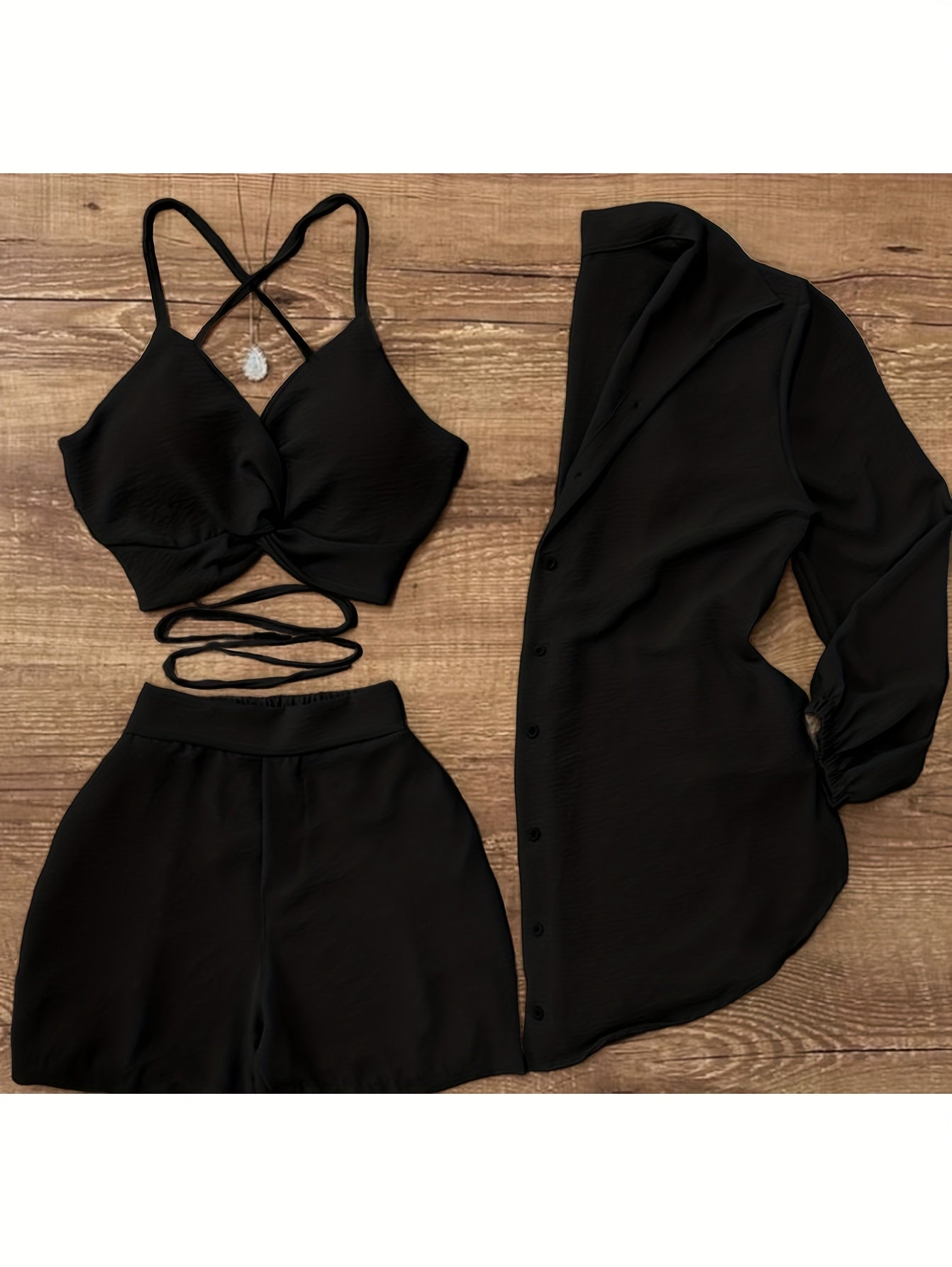 Camisole- Ensemble short + haut + veste