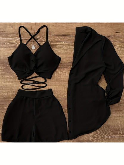 Camisole- Ensemble short + haut + veste