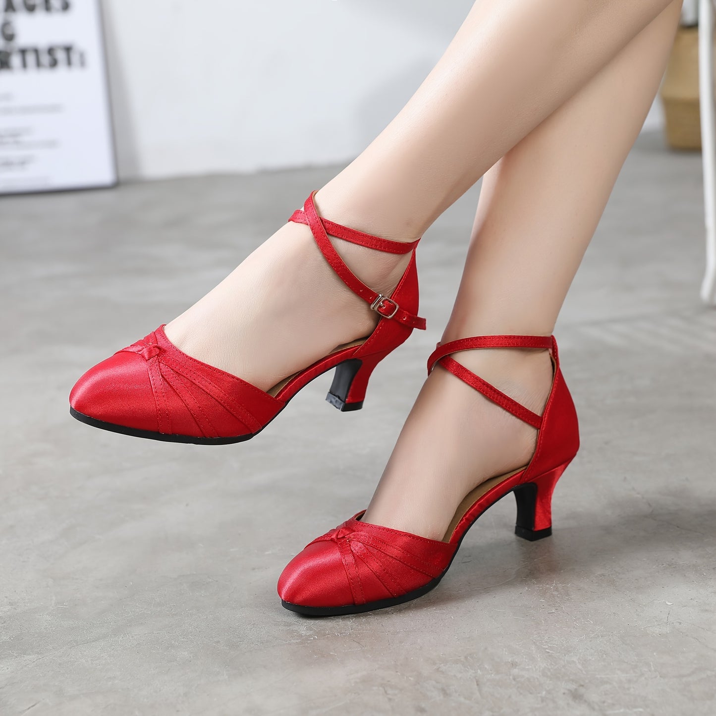 Taltiz- Chaussure fermé danse latine RUBBER/7cm