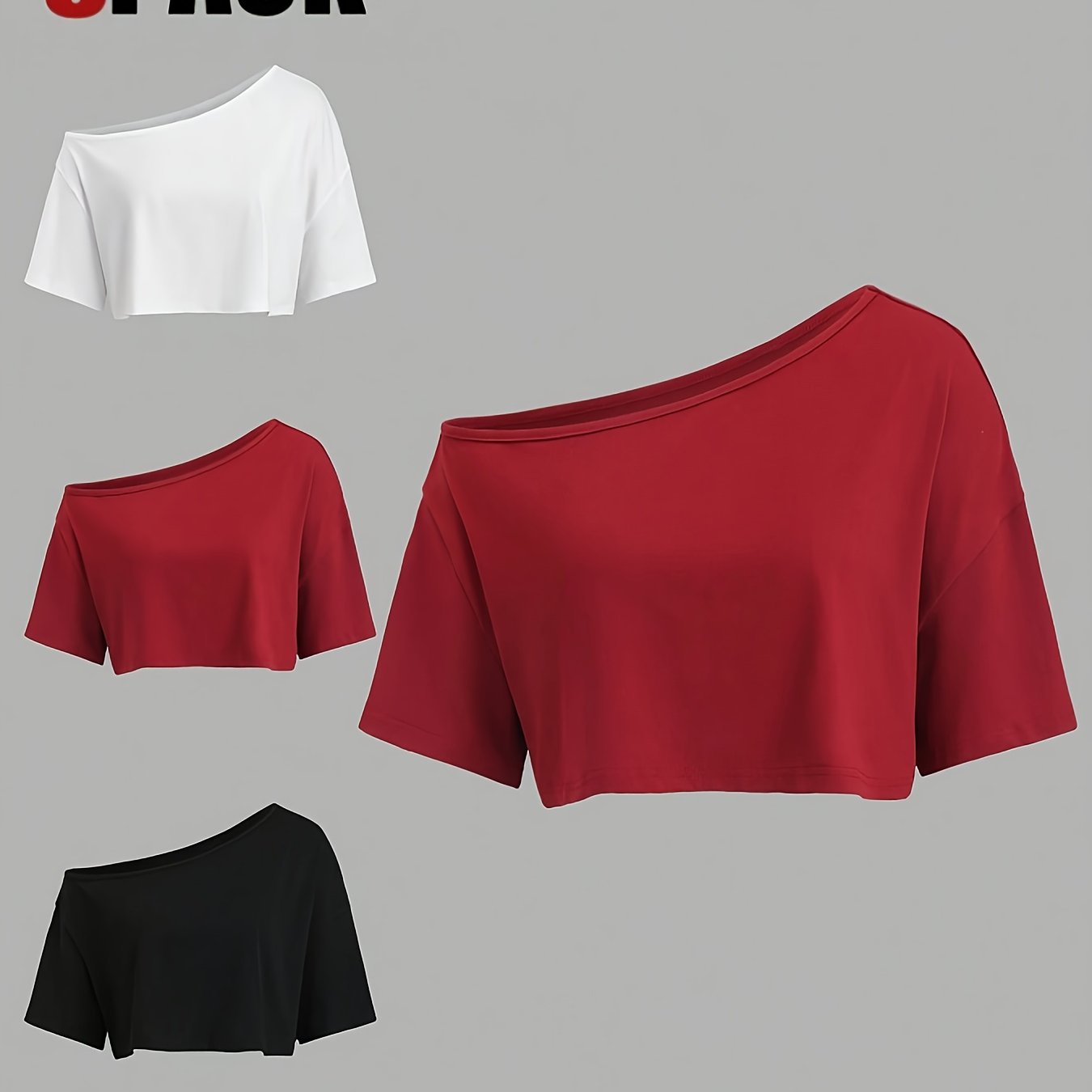 Top Asymétrique – lot de 3 T-shirt asymétrique