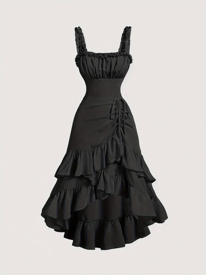 Perta-Robe longue latine élégante sans manches