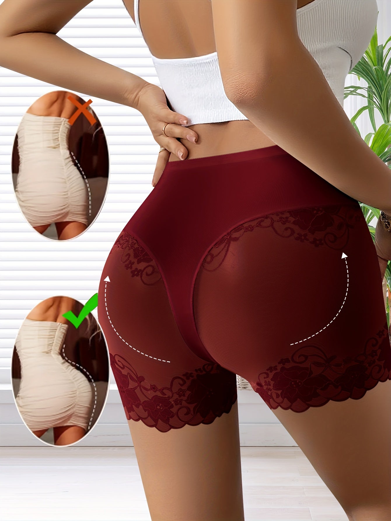 Quasta - lot de 4 boxers transparents taille haute pour femme