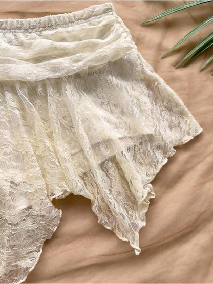 LaceTop- Ensemble haut et jupe short