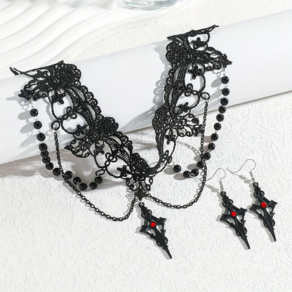 Aigle- Ensemble ras de cou (1 collier + 1 boucles)