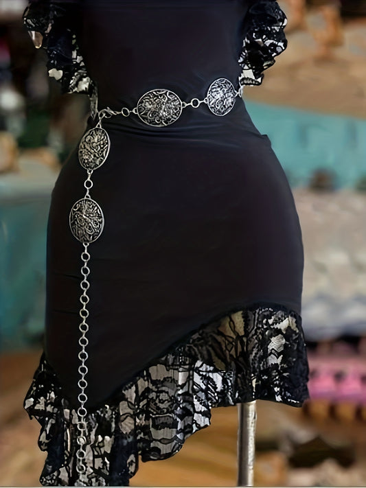 Nude- Robe moulante latine épaule dénudée