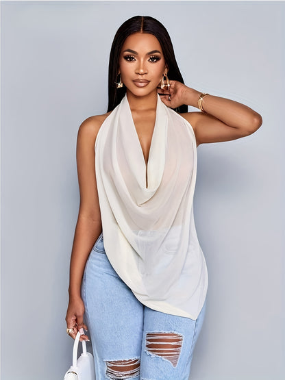 Bohème Voile – Haut transparent dos nu, chic bohème