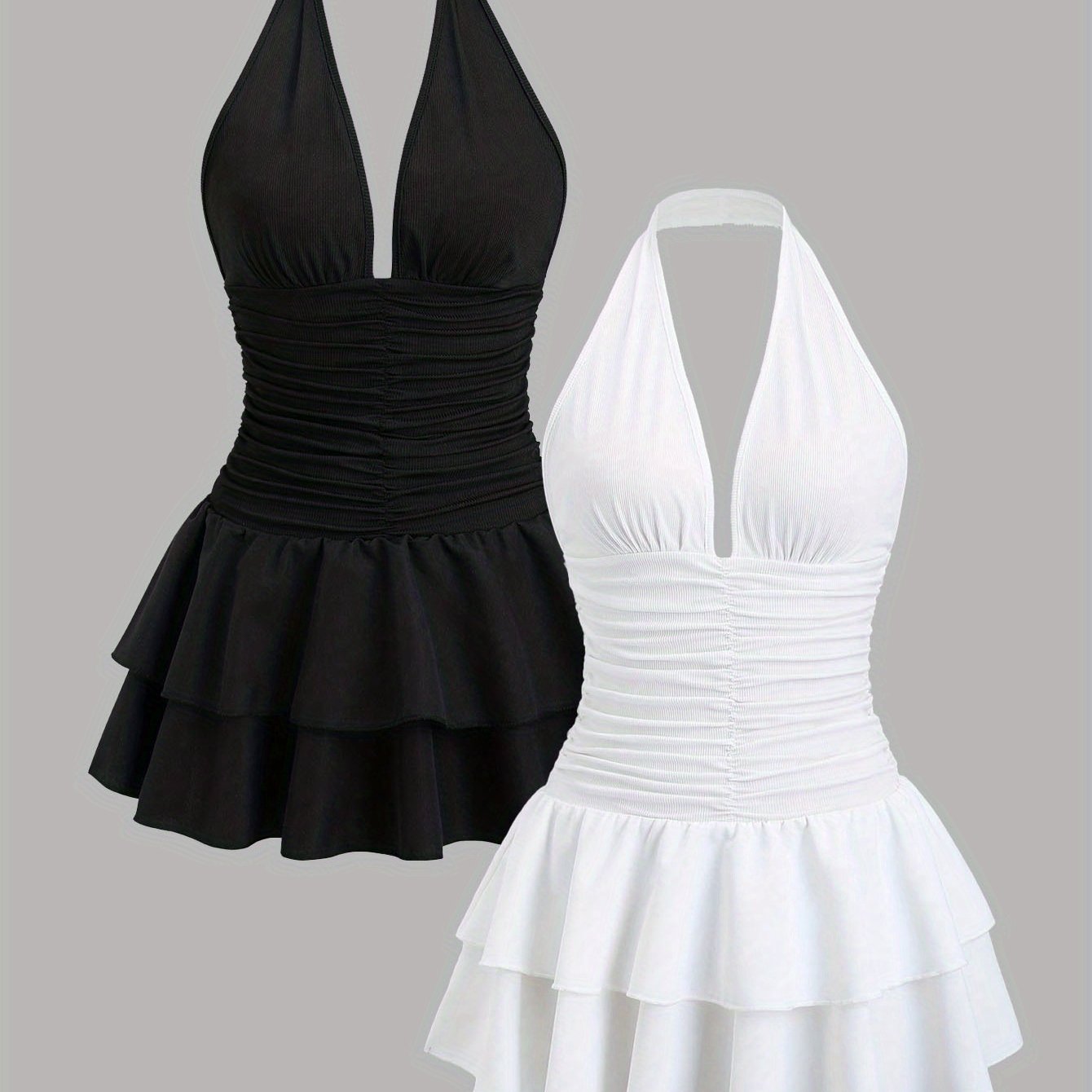 Bretta - Robe mini short dos nu à volants XS à XL