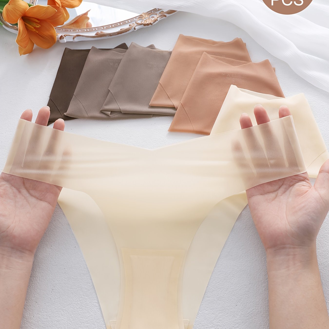 Invicia- Lot de 7 culottes unies invisble pour femme