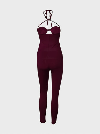 Summery- Combinaison pantalon à lacets et décolleté dos nu