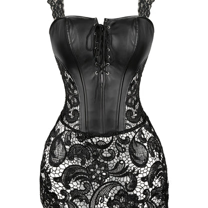 Geometrical- Cordert simili cuir dentelle  sexy