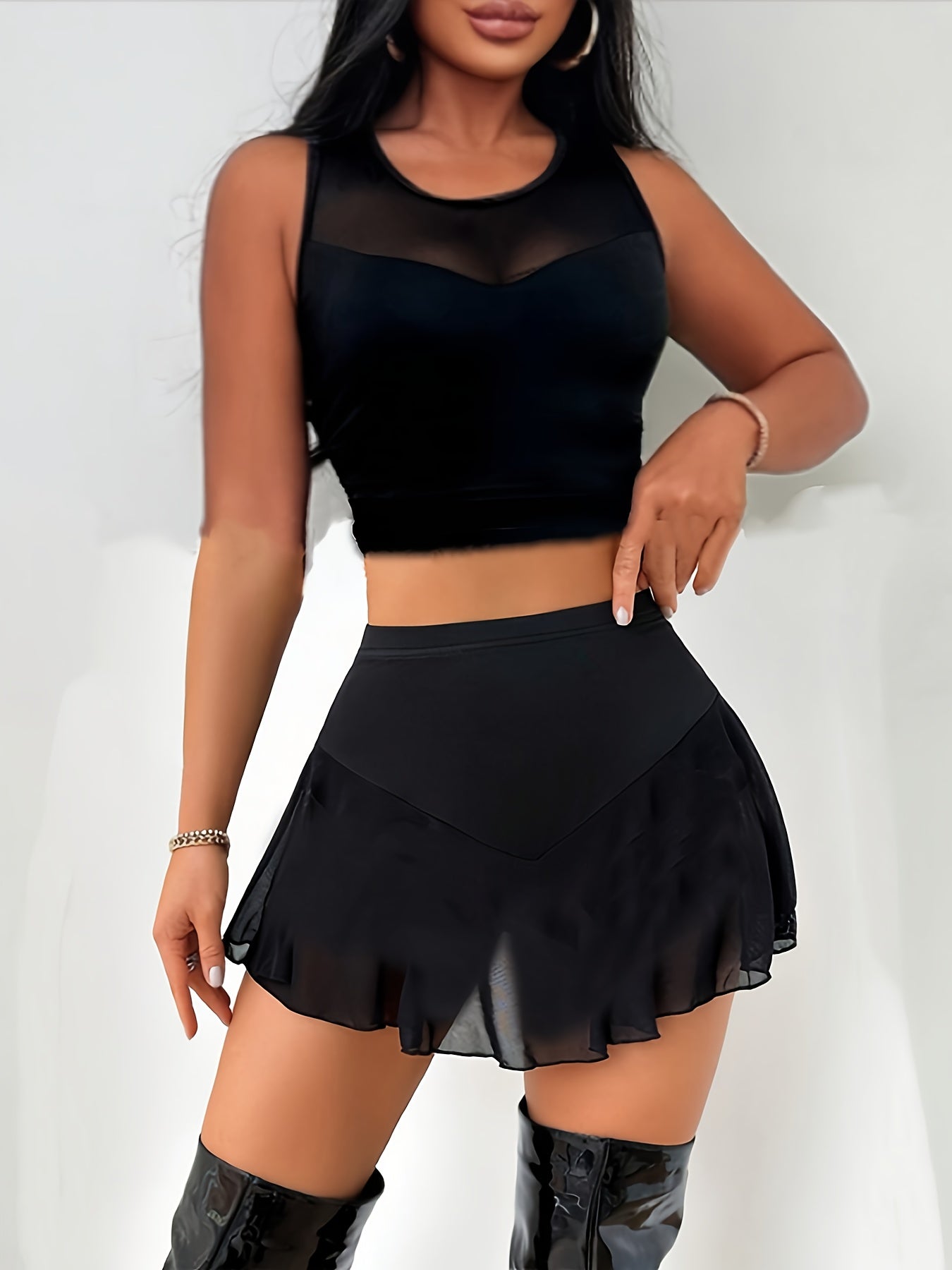 Stylish- Ensemble shorty transparent