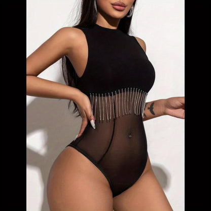 Strety- Body sexy transparent et frange