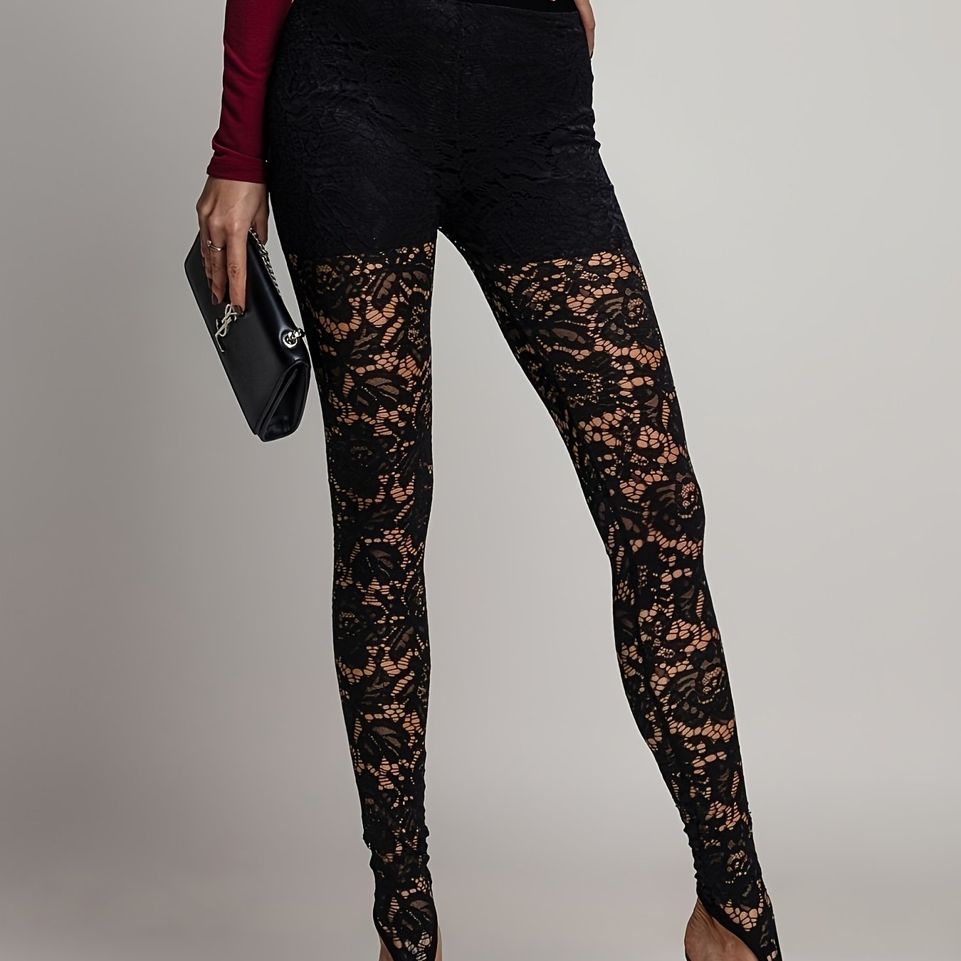 Ladies Fashion Double Layered Lace Tights
