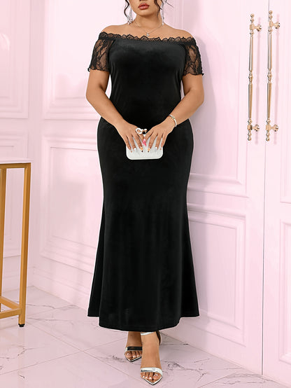 Velter – robe violette col halter Grande Taille