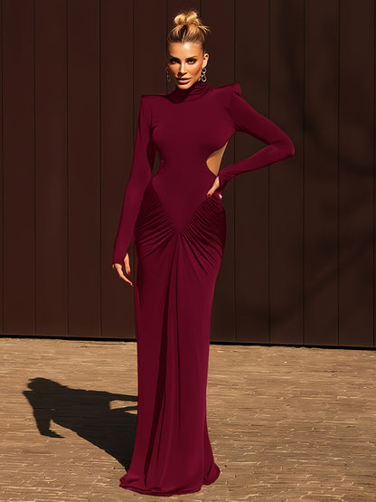 CASCADE PORRCEY – Robe sirène manches longues brillante