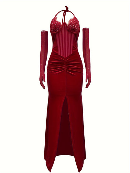 Éclat Strassé – Dos nu scintillant, coupe moulante