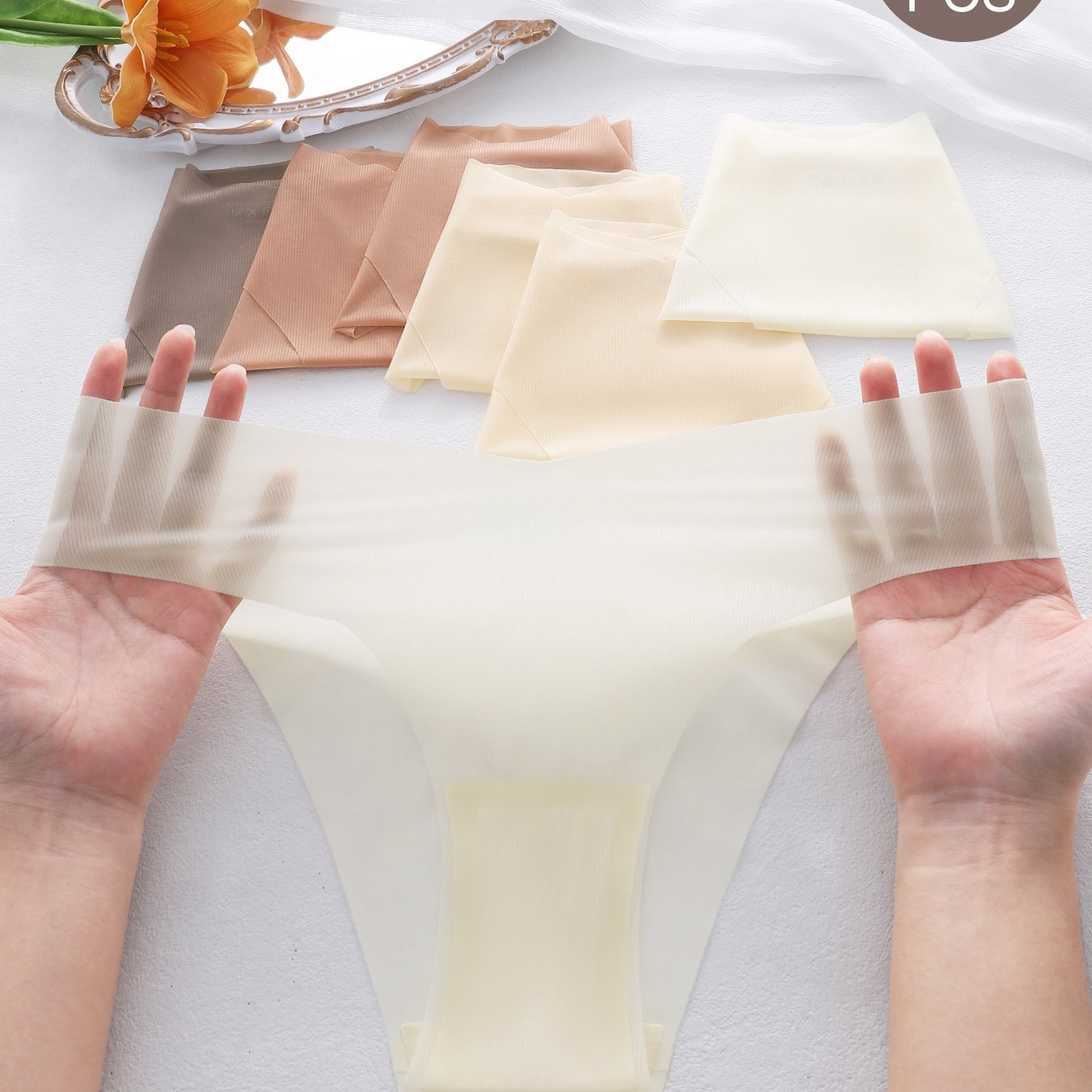 Invicia- Lot de 7 culottes unies invisble pour femme