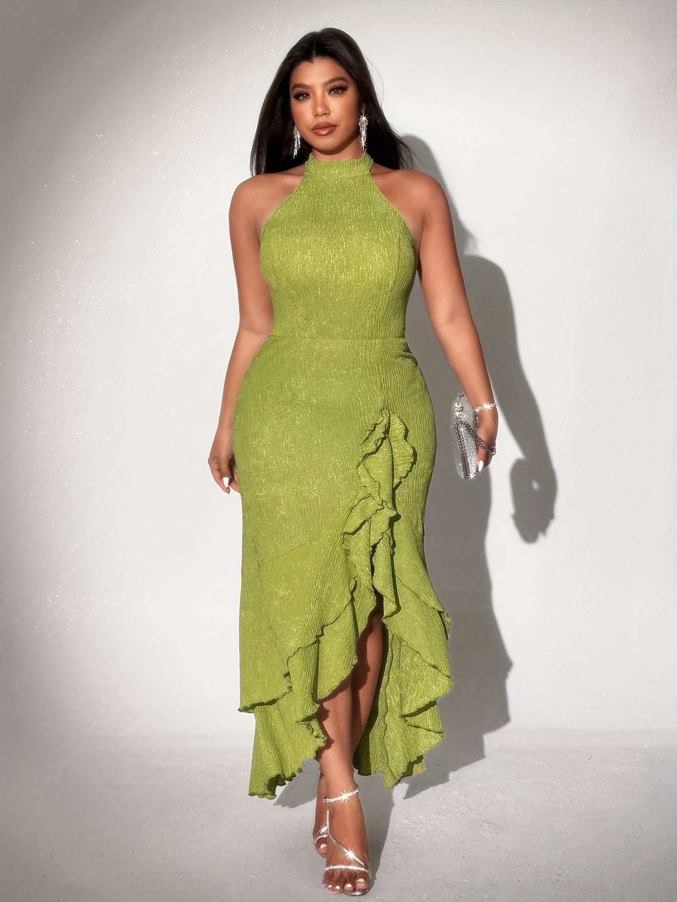 Asymétria– Robe sans manches, dos nu -Grande Taille