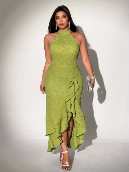 Asymétria– Robe sans manches, dos nu -Grande Taille