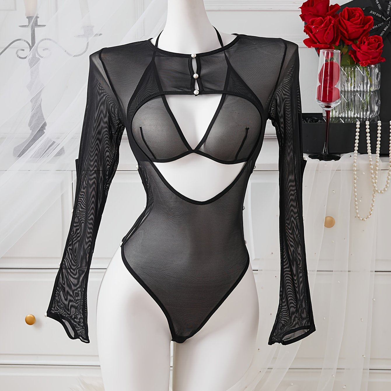 Body Perla Chic – Maille ornée de perles, élégance absolue.