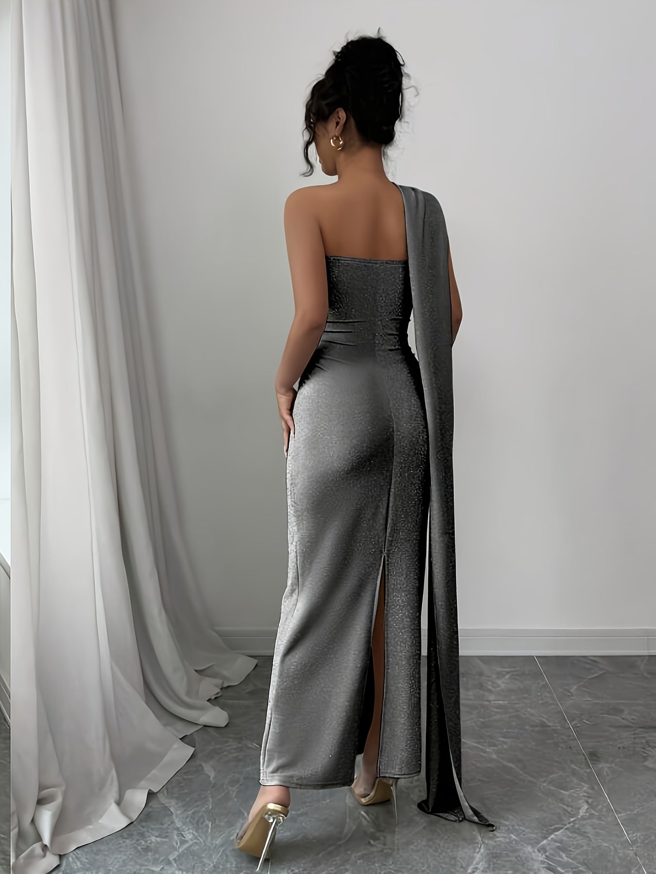 SERENA SHINE – Robe sirène asymétrique scintillante