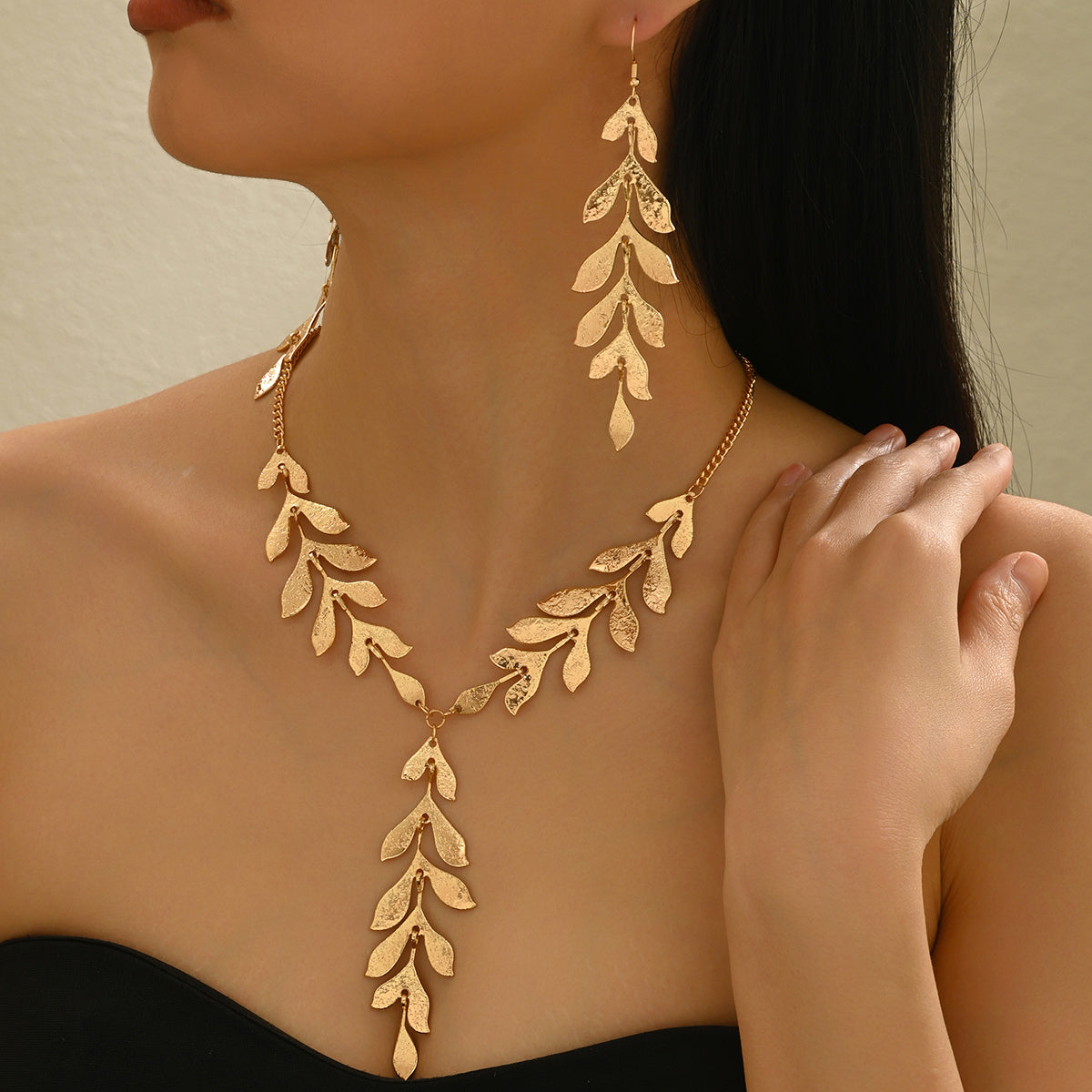 SOLANA – Bijoux dorés à feuilles bohèmes