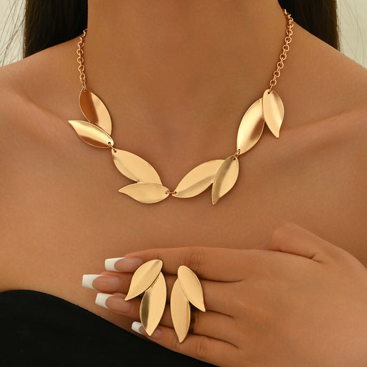 LUNARIA – Ensemble minimaliste feuille dorée.