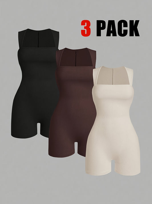 Jade- Ensemble 3 combishort noir/blan/marron XS au XXL