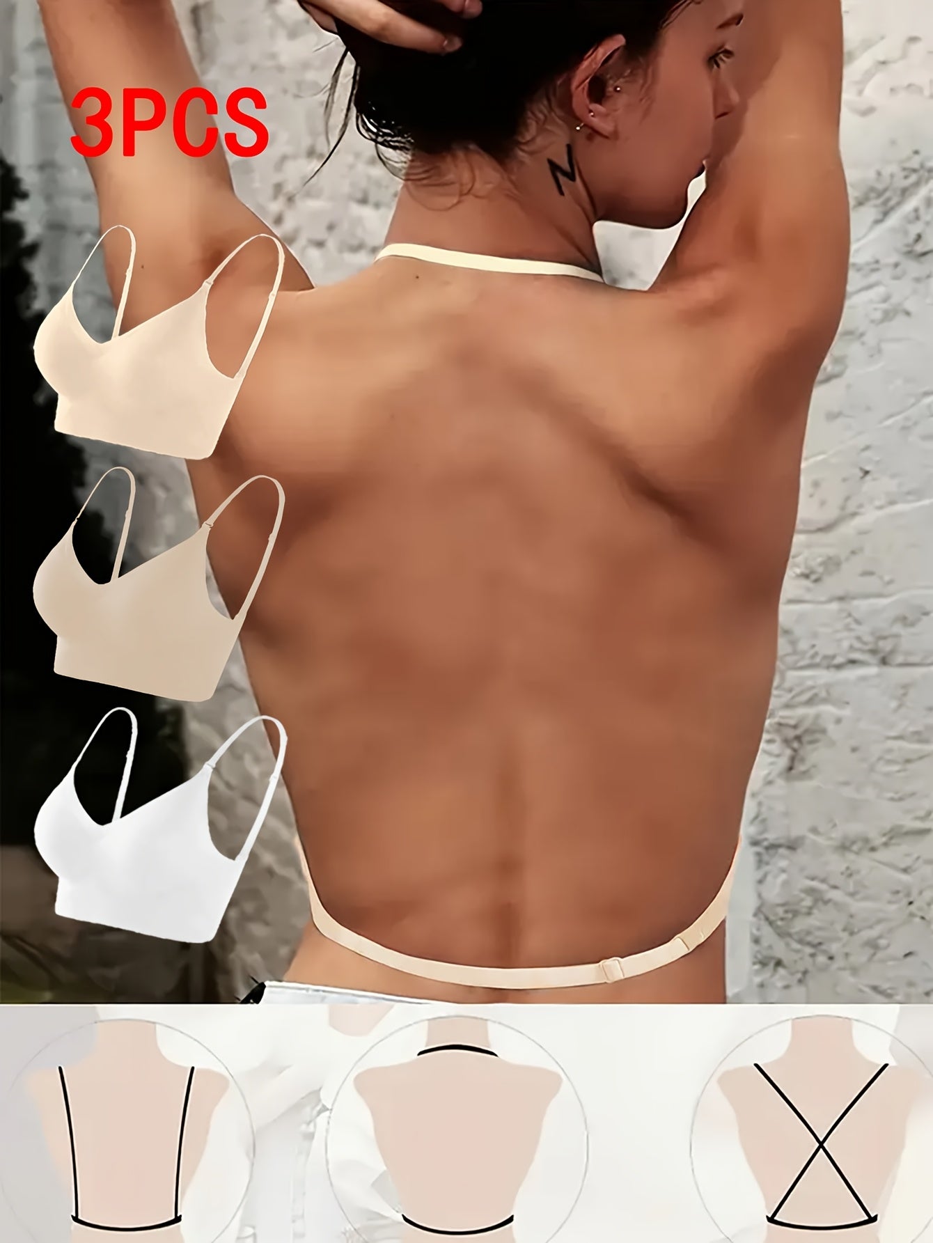 VELVINA – Lot de soutiens-gorge invisibles push-up