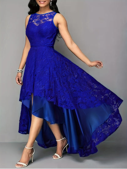AZURA LACE – Robe bleue asymétrique en dentelle