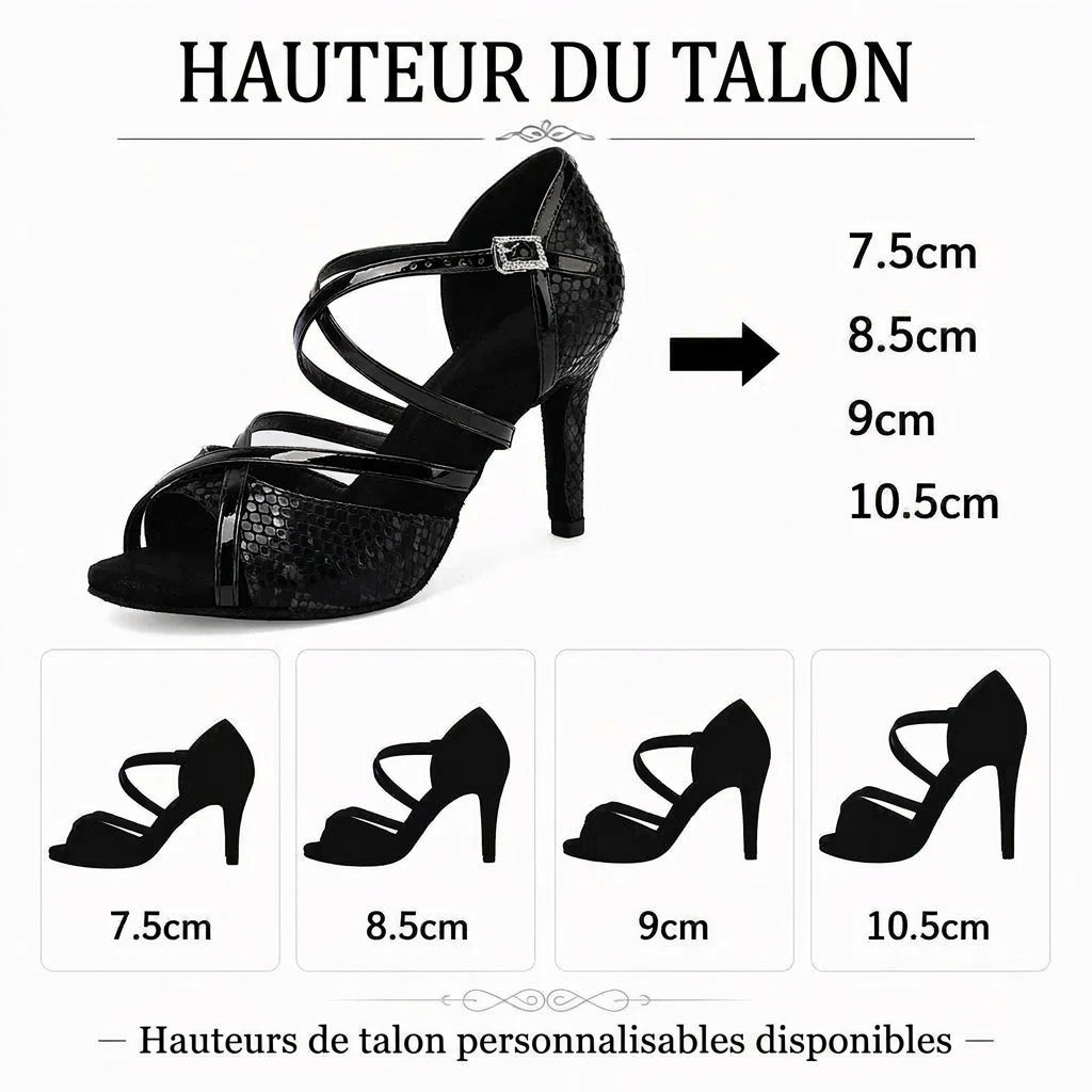 Serpentina - Chaussure danse latine croisée personnalisable