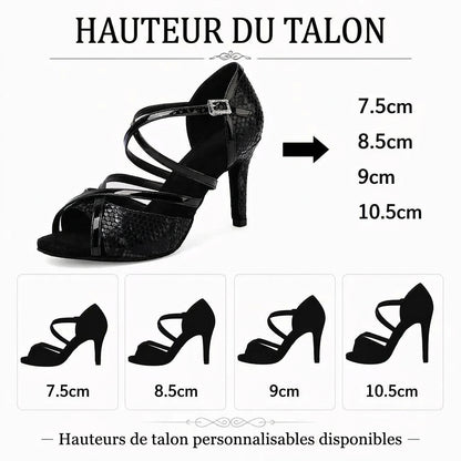 Serpentina - Chaussure danse latine croisée personnalisable